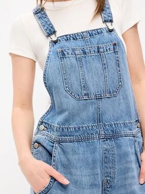 Gap Classic Light Blue Denim Overall shorts for Women